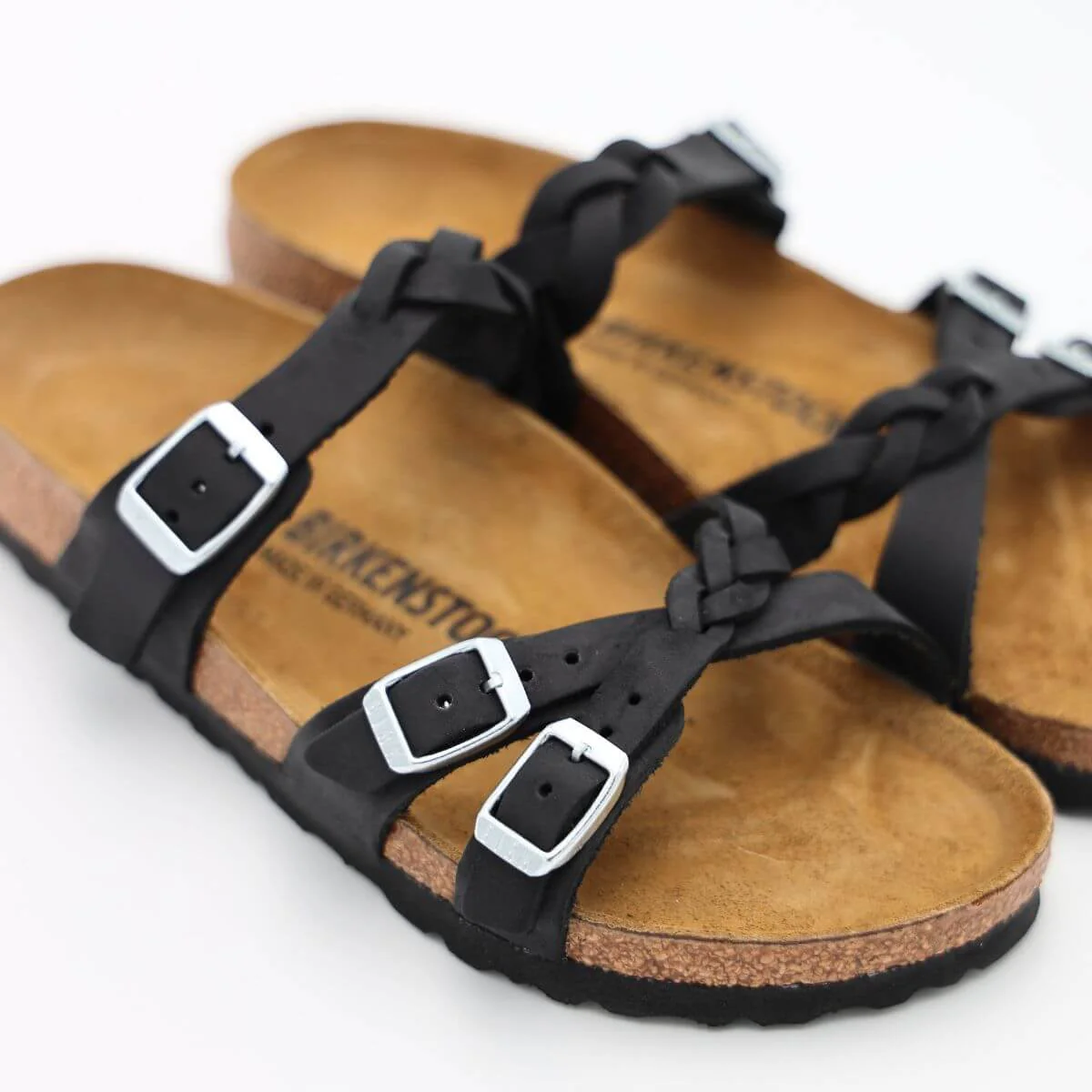 BIRKENSTOCK CIABATTA 1026334 FRANCA BRAIDED NERO NARROW FIT - immagine 2