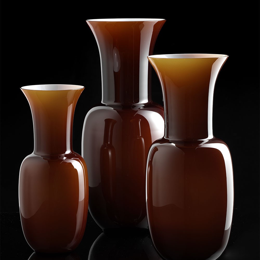 I MURANESI VASO OPALINO CARAMELLO H 30 - immagine 2