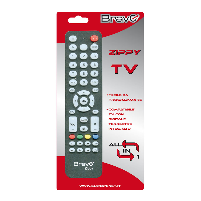 BRAVO ZIPPY (90402304) – TELECOMANDO UNIVERSALE PER TV - immagine 2