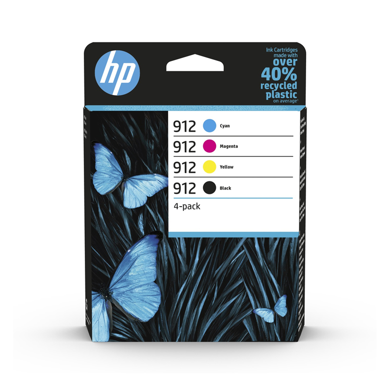 HP 912 4-PACK (6ZC74AE) – BLACK + CIANO + MAGENTA + YELLOW – CARTUCCIA ORIGINALE - immagine 2