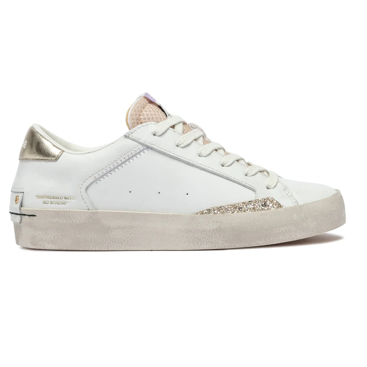 CRIME LONDON SNEAKERS 20001 DISTRESSED BIANCO