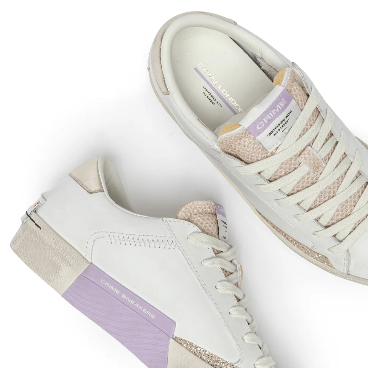 CRIME LONDON SNEAKERS 20001 DISTRESSED BIANCO - immagine 5