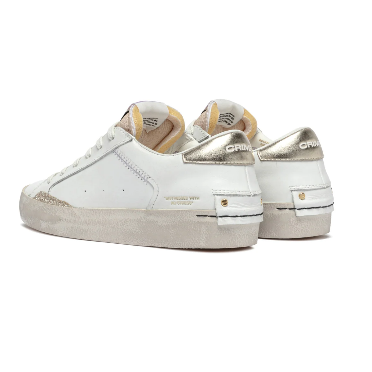 CRIME LONDON SNEAKERS 20001 DISTRESSED BIANCO - immagine 4
