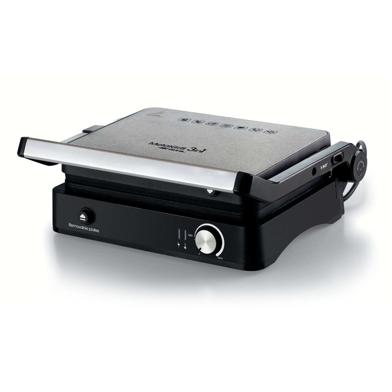 ARIETE METAL GRILL 3 IN 1 (1934/00) – PIASTRA ELETTRICA ANTIADERENTE – APERTURA 180 GRADI – 2000W