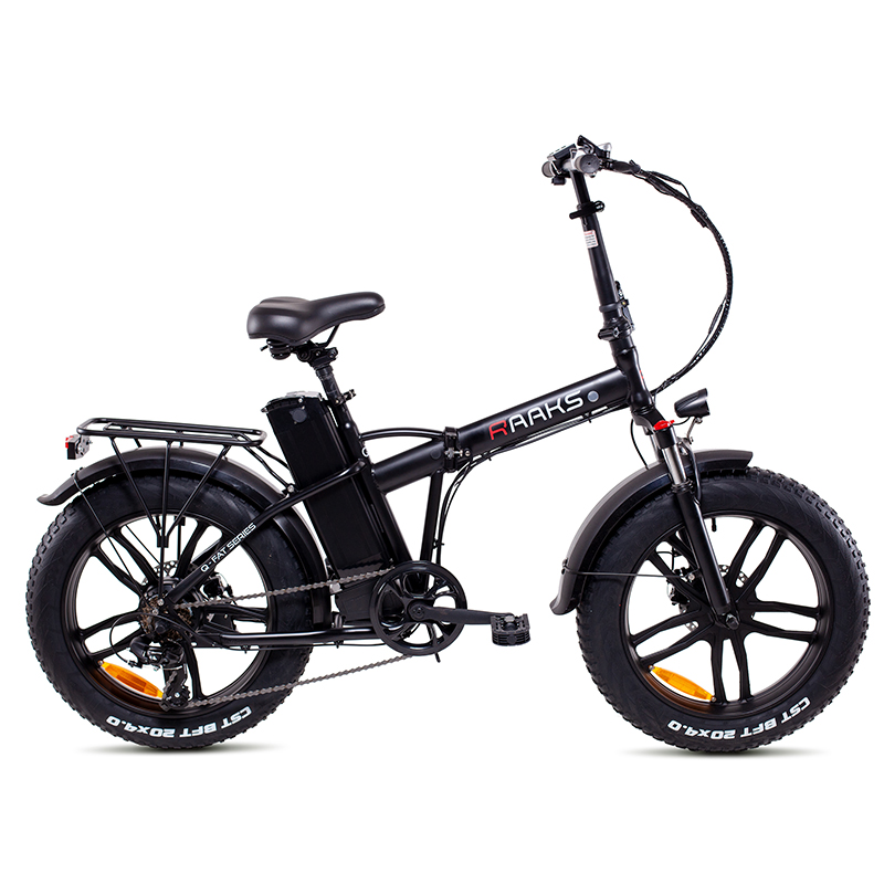 RAAKS BY F.LLI SCHIANO (BIC950) FOLDING FAT E-BIKE (NERO) – BICICLETTA ELETTRICA – RUOTE 20″”X4″” – MOTORE 250W – BATTERIA 36V 10.5AH – CAMBIO SHIMANO 7 RAPPORTI – TELAIO IN ACCIAIO – CERCHI IN LEGA – DISPLAY LCD – FRENI A DISCO – AUTONOMIA FINO AD 45KM - immagine 2