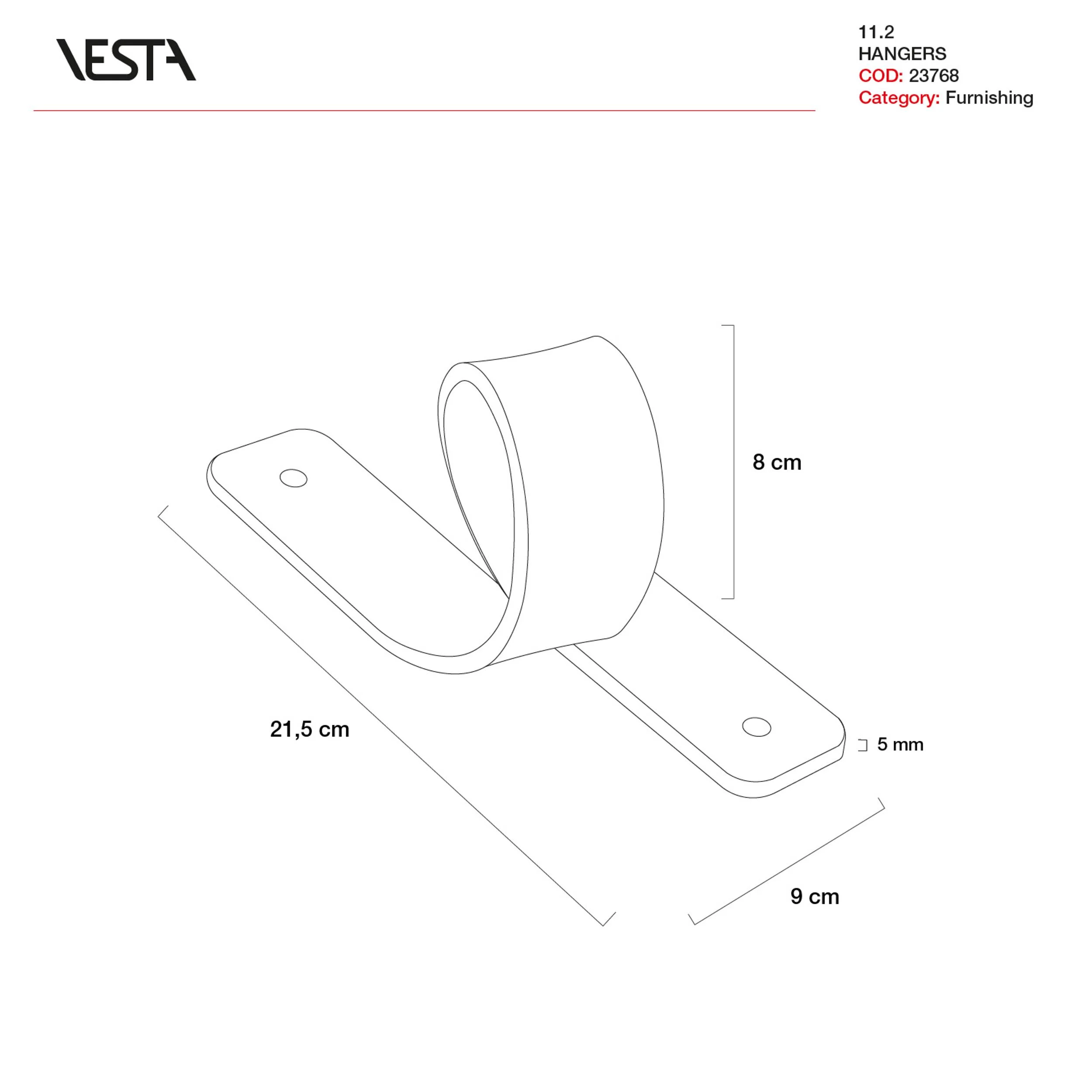 VESTA APPENDIABITI UNDICI 2 ARANCIO - immagine 2