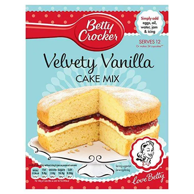 Betty Crocker Velvety Vanilla Cake Mix, preparato per torta alla vaniglia 425g
