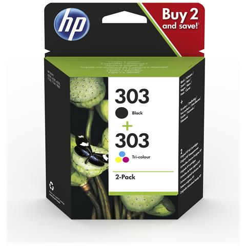 HP 303 2-PACK (3YM92AE) – BLACK + TRI-COLOR – CARTUCCIA ORIGINALE