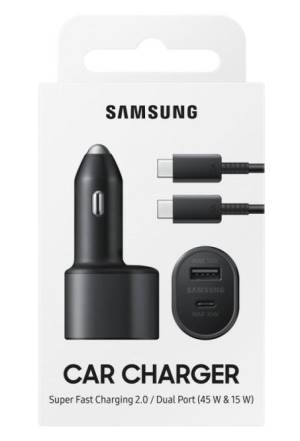 Samsung Caricatore Auto 45W+15W EP-L5300 USB-C +USB-A Black