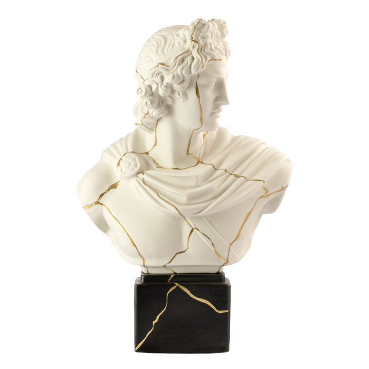 SBORDONE BUSTO APOLLO CON VENATURE DORATE