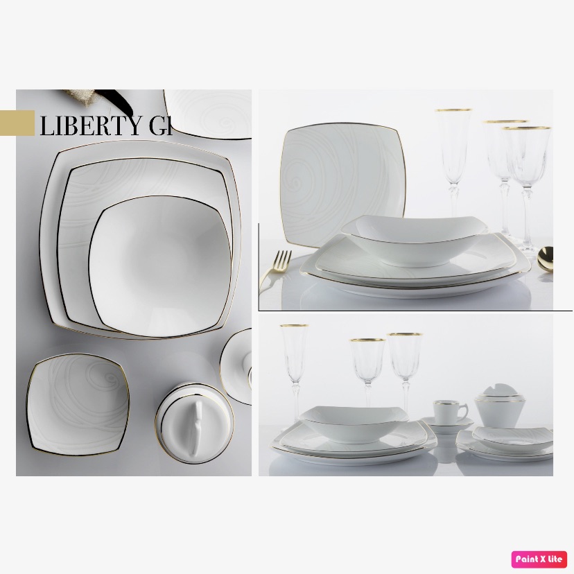 WEISSESTAL SERVIZIO 38 PEZZI TAVOLA LIBERTY GOLD