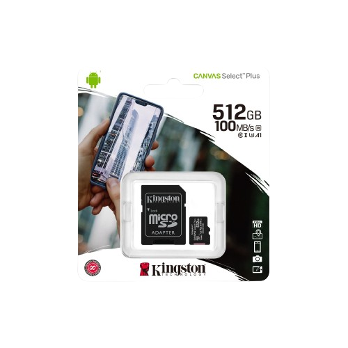 Kingston Canvas Select Plus 512GB con adattatore SD classe A1 –
