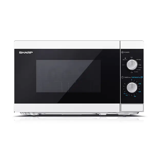 SHARP YC-MG01E-W – FORNO A MICROONDE 20L – 800W – CONTROLLO ANALOGICO – GRILL – 5 LIVELLI DI POTENZA – BIANCO