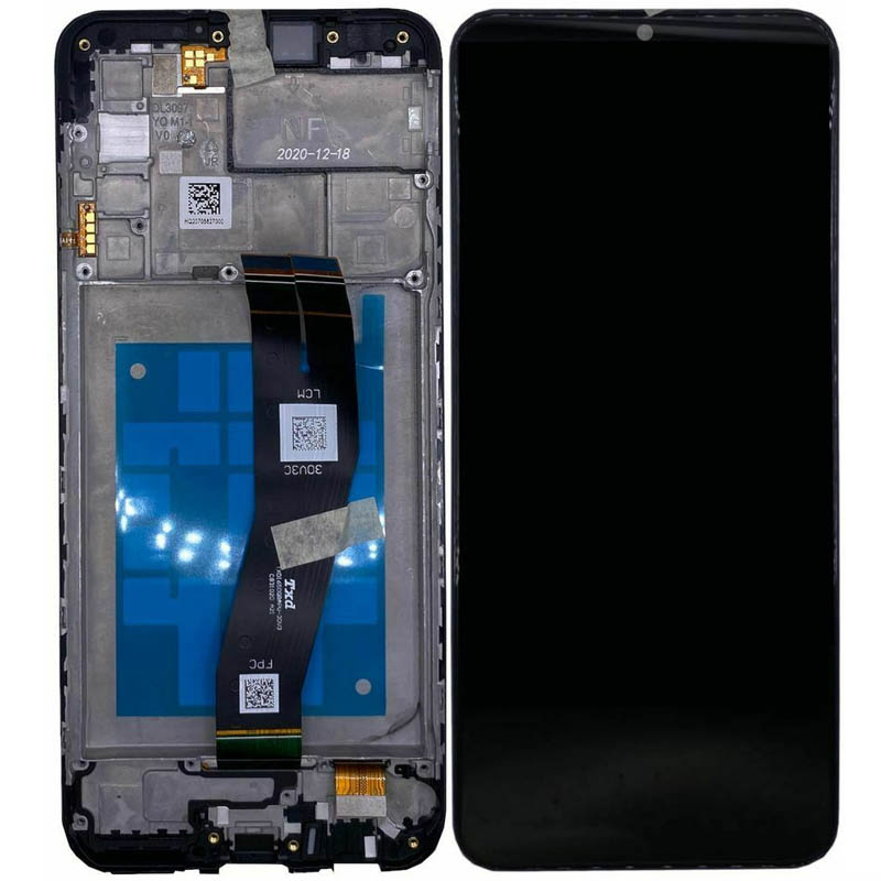 Display completo (touch+LCD) nero con frame SERVICE PACK – SAMSUNG SM-A025 Galaxy A02s - immagine 3