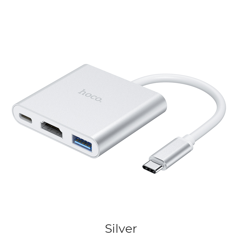 Hub type C/1x USB 3.0/HDMI/PD HB14 silver – - immagine 2