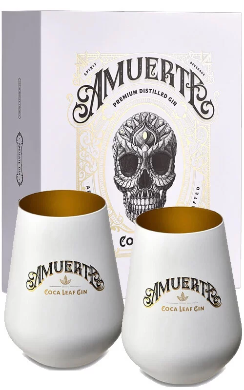 GIN AMUERTE WHITE GIFT BOX CON 2 BICCHIERI