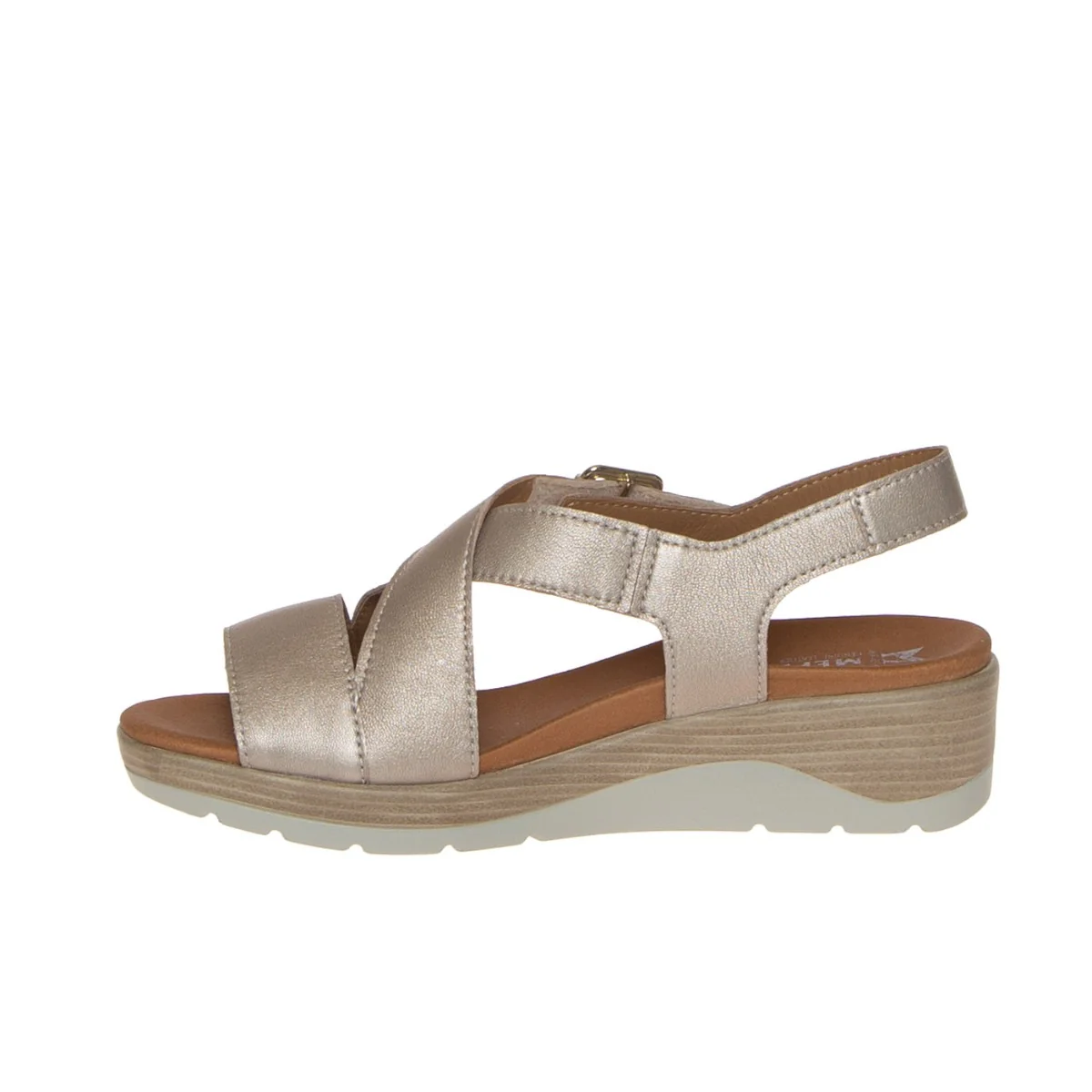 MEPHISTO SANDALO CLAUDINE LAMINATO PLATINO - immagine 2