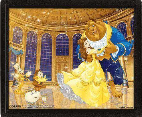 Quadro 3D La Bella e La Bestia Disney